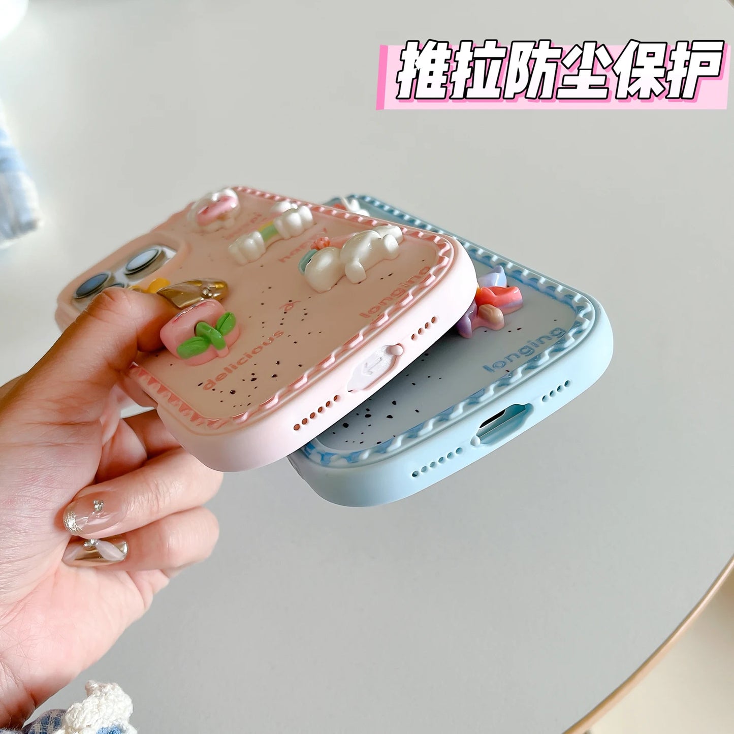 3D Rainbow Unicorn Wrist strap Phone Case For iPhone 16 Pro Max 16plus 14 15 Plus 13 12 Pro Max Girl Anti Fall Soft Cover