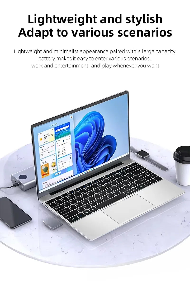 14.1" Laptop Computer – Intel, 12GB RAM, 1TB/2TB SSD, Windows 11 | Portable Notebook for Office, Study & Entertainment