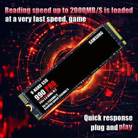 Portable 128GB/1TB/2TB NVMe SSD - High-Speed Read/Write Solid State Drive for Laptops & Desktops, M.2 2280, Plug & Play, No Installation Needed, Ideal Gift for Gamers & Professionals, Professional Storage, Sleek Ssd Design, E