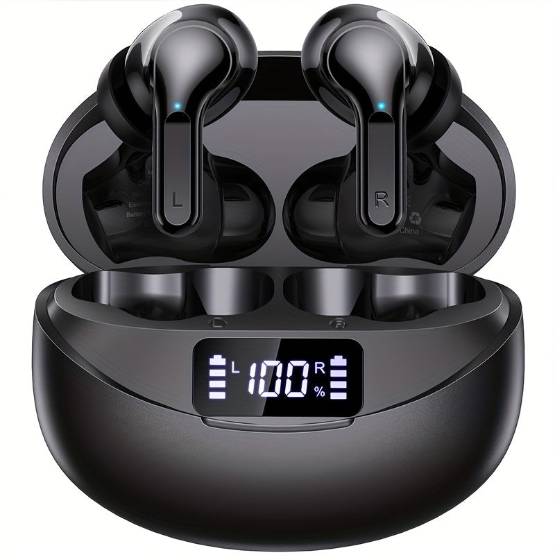 Wireless Earbuds, BT Headphones with 35Hrs Playtime, LED Power Display Charging Case & Intelligent Noise Canceling Earbuds, Hi-Fi Microphone Stereo Headset for iPhone for Android Laptop