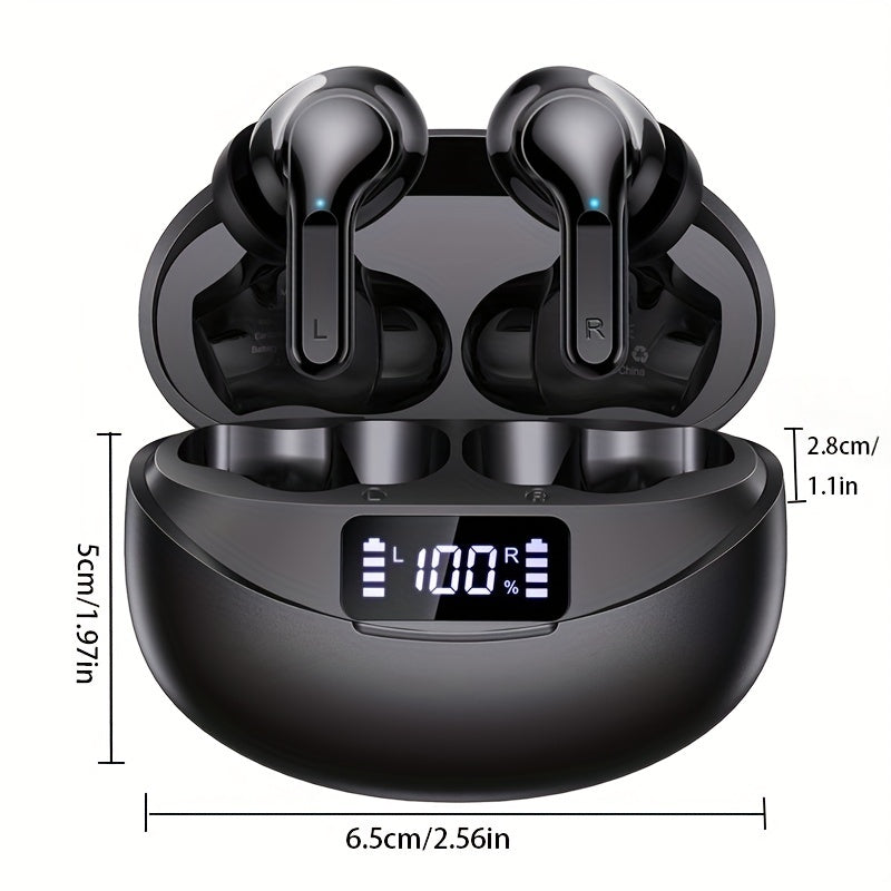 Wireless Earbuds, BT Headphones with 35Hrs Playtime, LED Power Display Charging Case & Intelligent Noise Canceling Earbuds, Hi-Fi Microphone Stereo Headset for iPhone for Android Laptop