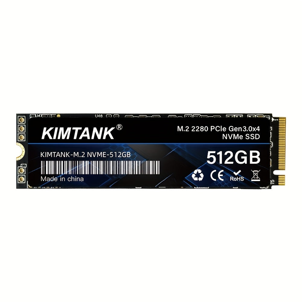 KIMTANK 4G NVMe 256GB/512GB/1TB M.2 SSD - High-Speed 3D TLC NAND Internal Solid State Drive, Black with Blue Accents, Perfect for PC, Desktop, and Laptops, PC Storage Solution | Sleek NVMe | Durable PC Build, KIMTAN