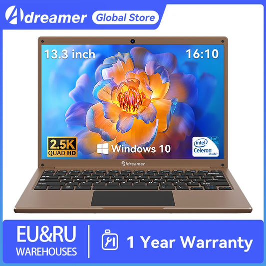 Adreamer 13.3" Laptop – Intel CPU, 8GB RAM, 1TB SSD, 2.5K FHD IPS Display