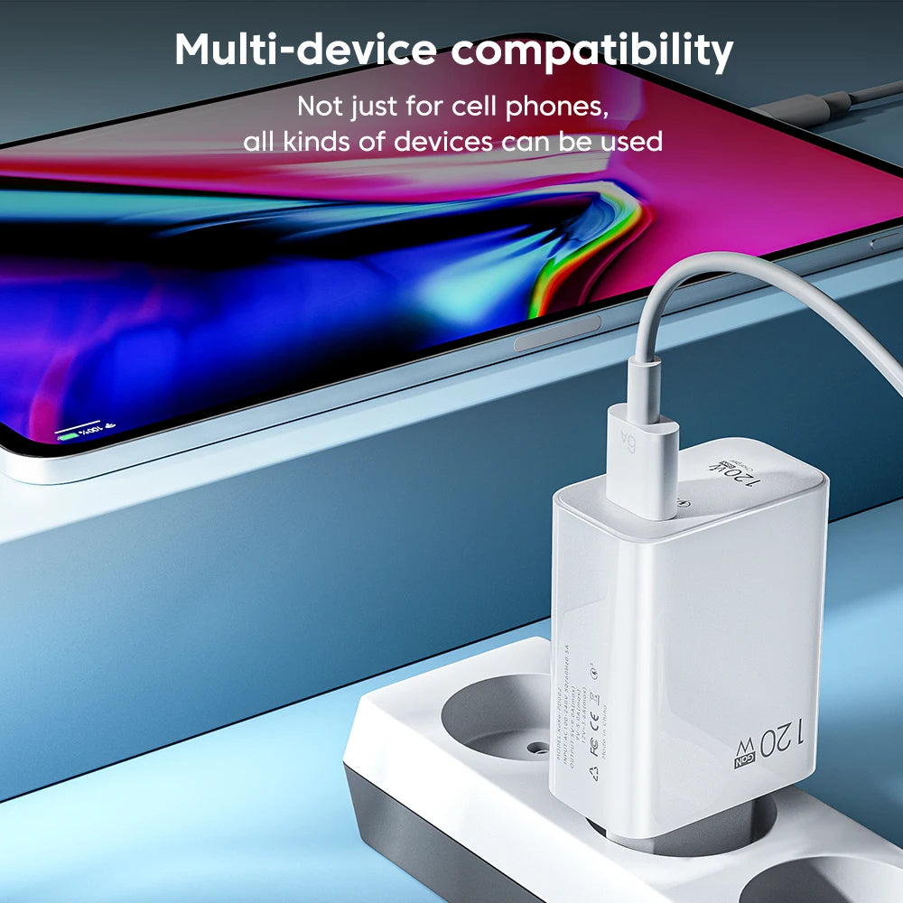 120W Fast Charger USB Charger Fast Charging QC3.0 USB Phone Charger Adapter For iPhone Huawei Samsung Xiaomi USB Wall Charger