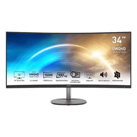MSI PRO MP341CQ 34' WQHD (3440x1440) 1 ms Curved Monitor