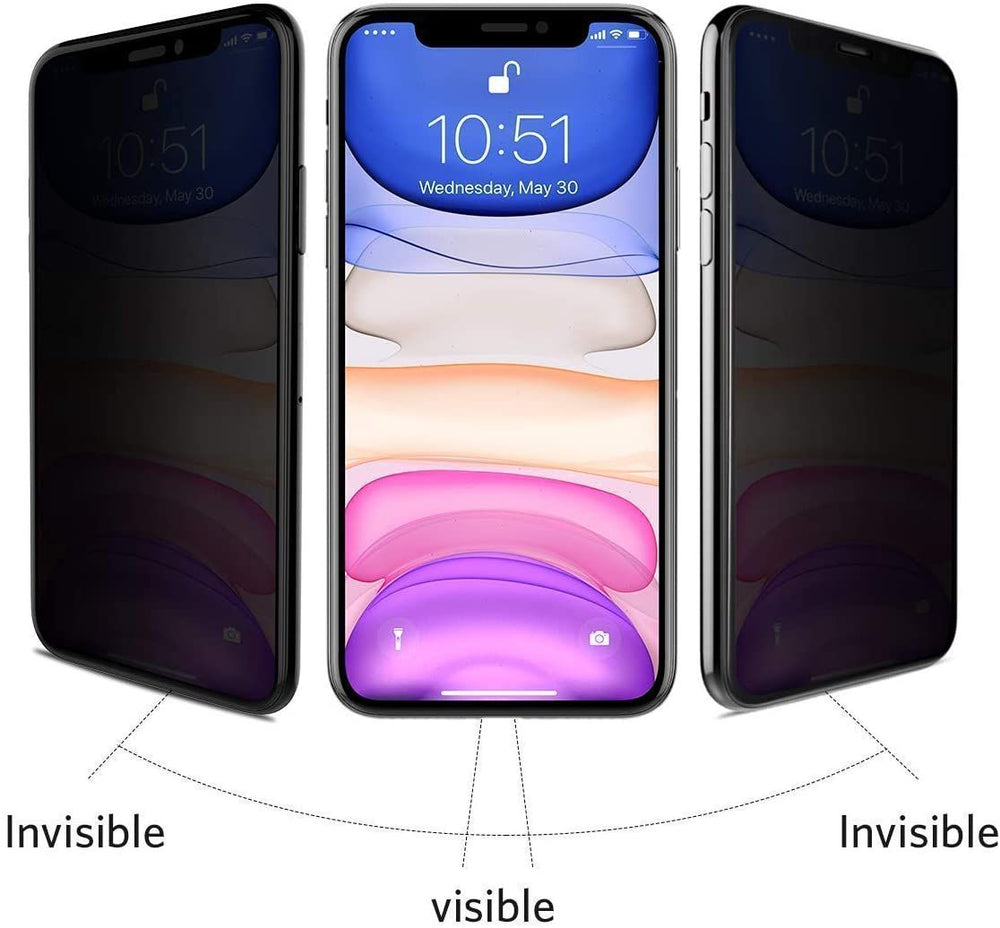 iPhone 11 Privacy Tempered Glass Anti Spy Screen Protector Pack of 2
