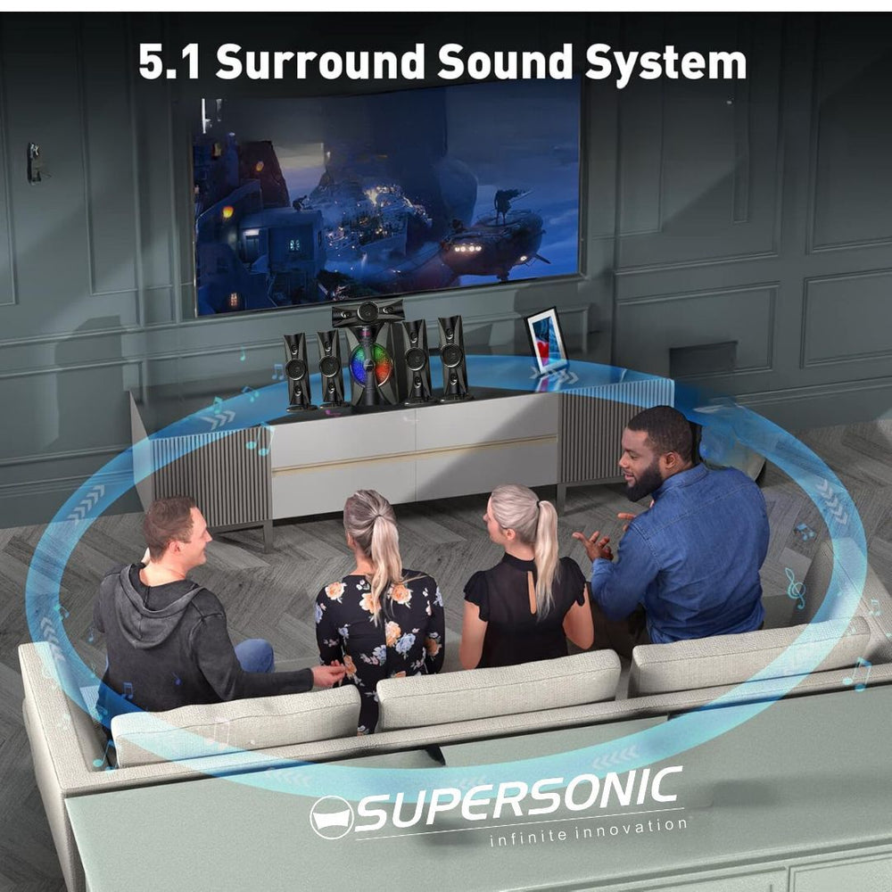 Supersonic 5.1 Premium Home Entertainment Speaker System 3D Super Sound 678
